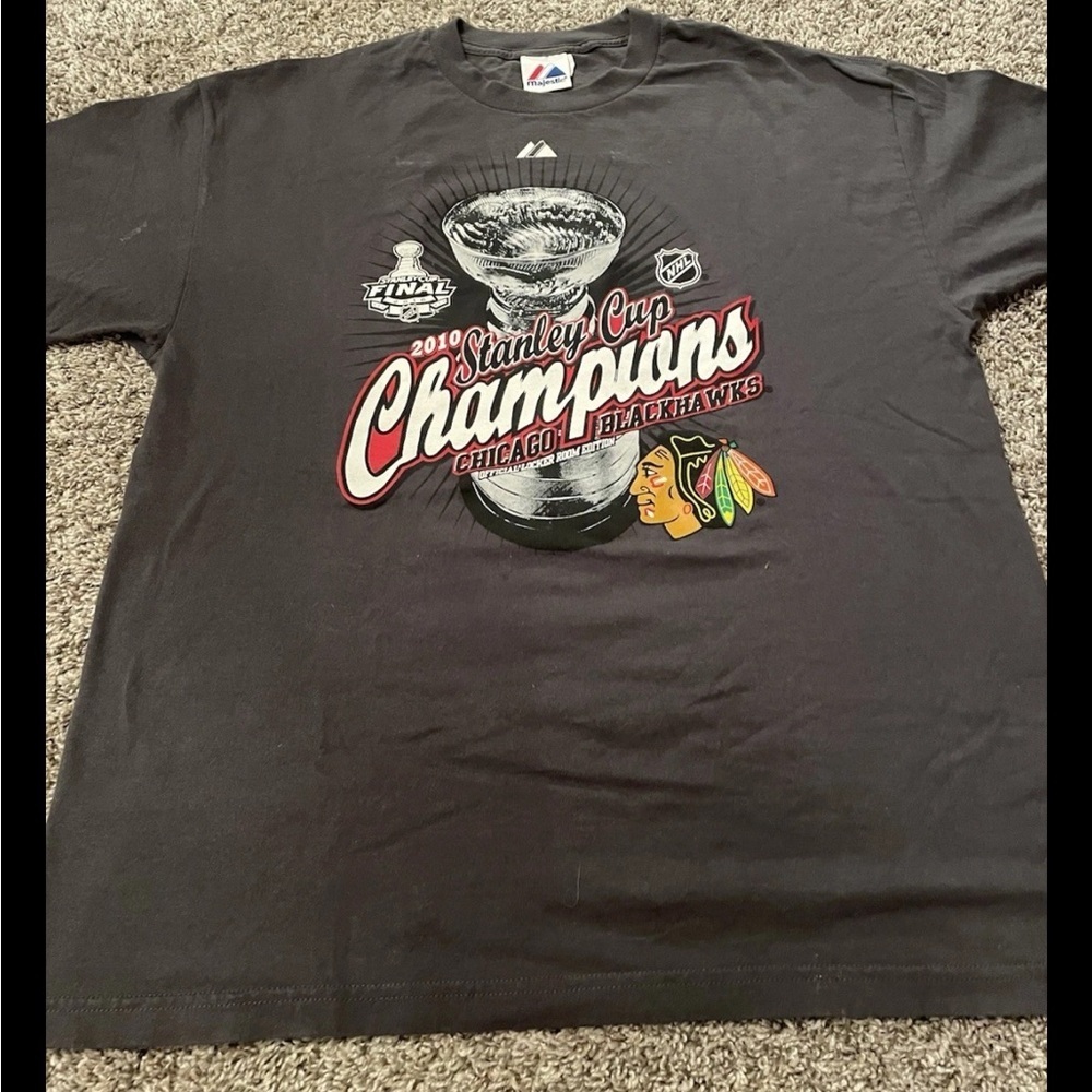 Majestic Black Chicago Blackhawks Champions Tee